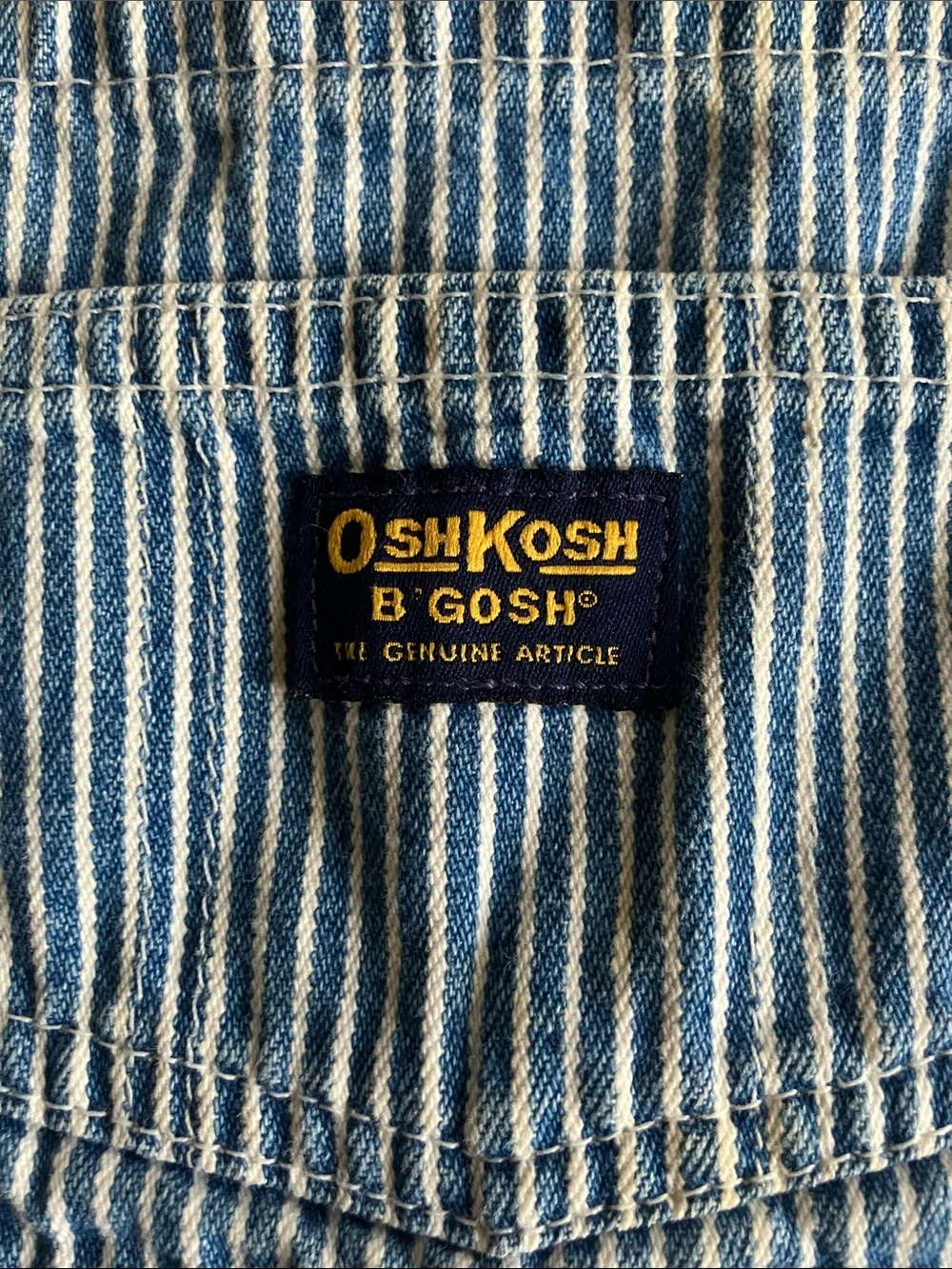 Vintage OshKosh B’gosh Vestbak hickory stripe overalls size 24 m